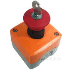 Кнопковий пост ElectrO PK722RY54AK аварійний стоп з фіксацією та ключем AC380/DC110 230В жовтий IP54
