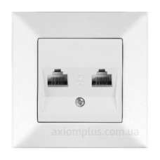 Розетка комп'ютерна Meridian, 2xRJ45 Cat.5e, білий
