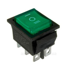 Перекидний перемикач TNSy KCD2-203N G/B з підсвічуванням зелений (TNSy5500792)