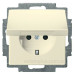 Розетка ABB Basic 55 20 EUK-92-507 із заземленням та кришкою (слонова кістка)