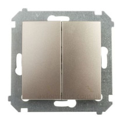 Подвійний прохідний вимикач Kontakt Simon Simon 54 Premium DW6/2.01/44 (золото)