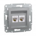 Розетка Schneider Asfora алюміній комп'ютерна RJ45 Cat.5E 2-на ( EPH4400161 )