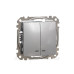 Двоклавішний вимикач Schneider Electric Sedna Design & Elements з підсвіткою алюміній SDD113105L