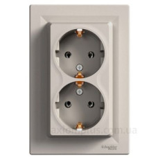 Подвійна розетка Schneider Electric Asfora EPH9900169 із заземленням (бронза)
