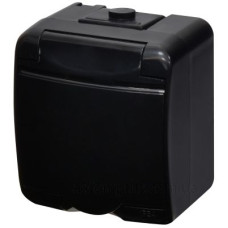 Розетка одномісна Eti Hermetics RHE-1s-BL із з/к IP54 чорна/чорна кришка (4668093)