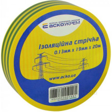 Ізоляційна стрічка Аско-Укрем 0,13x19мм/20м жовто-зелена (A0150020009) Ізоляційна стрічка Аско-Укрем 0,13x19мм/20м жовто-зелена (A0150020009)