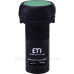 Моноблочна втоплена кнопка ETI 004771451 ECF-10-G (1NO зелена)
