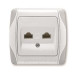 Розетка комп'ютерна подвійна (2хRJ45 Cat5e) біла Carmen
