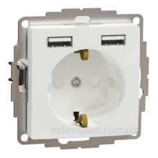 Розетка Schneider Electric Sedna Design & Elements з заземленням та 2 USB тип А біла SDD111052