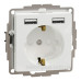 Розетка Schneider Electric Sedna Design & Elements з заземленням та 2 USB тип А біла SDD111052