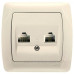 Розетка комп'ютерна телефонна (RJ45 - RJ11) кремова Carmen