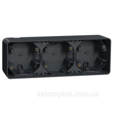 Накладний блок підрозетників на 3 місця Schneider Electric MUR37713 IP55 (антрацит)