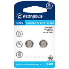 Лужна батарея Westinghouse LR66-BP2(AG4-BP2) Alkaline таблетка LR66 2шт у блістері
