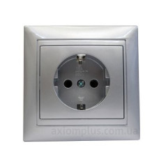 Розетка Elcor Emily 9215 (211578) із заземленням (сірий металік)