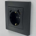 Розетка EL-BI VEGA чорний мат 1-на з заземленням + 2USB (Type C+A) 2A ( 510-014800-334 )