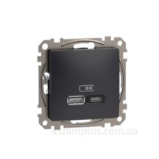 Розетка USB Schneider Electric Sedna Design & Elements A+C 3A 45Вт чорна SDD114404