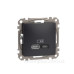 Розетка USB Schneider Electric Sedna Design & Elements A+C 3A 45Вт чорна SDD114404