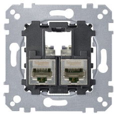 Механізм комп'ютерної розетки RJ-45 2-П cat.5е STP Merten, MTN4575-0012