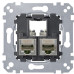Механізм комп'ютерної розетки RJ-45 2-П cat.5е STP Merten, MTN4575-0012