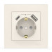 Розетка EL-BI VEGA біла 1-на з заземленням + 2USB (Type C+A) ( 510-010200-334 )