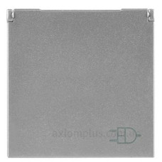 Механізм розетки ABB Zenit N2288.1 PL 2М із заземленням та кришкою (срібло)