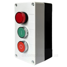 Тримісний пост керування Promfactor FP4-BOX3W12 з металевими кнопками «I-START/0-STOP» та індикатором 230В Тримісний пост керування Promfactor FP4-BOX3W12 з металевими кнопками «I-START/0-STOP» та індикатором 230В