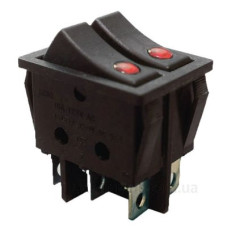 Перемикач TNSy KCD2-2101EN R+R/B з підсвічуванням червоний (TNSy5500816)