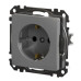 Розетка Schneider Electric Sedna Design & Elements з заземленням та шторками алюміній SDD113022