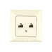 Розетка комп'ютер-телефон Meridian, RJ45 Cat.5e - RJ11 Cat.3, кремовий