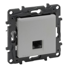 Механізм розетки комп'ютерної RJ-45 UTP Cat.5e Legrand Niloe Step алюміній