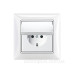 Розетка ABB Basic 55 20 EUK-94-507 із заземленням та кришкою (альпійський білий)