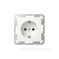 Розетка Gira System 55 із заземлюючим контактом біла глянцева (418803)