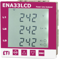 Трифазний аналізатор мережі ETI 004656910 ENA33LCD (96x96мм 230V AC) Трифазний аналізатор мережі ETI 004656910 ENA33LCD (96x96мм 230V AC)