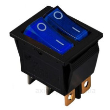 Перемикач TNSy KCD2-2101N BL+BL/B з підсвічуванням синій (TNSy5500814)